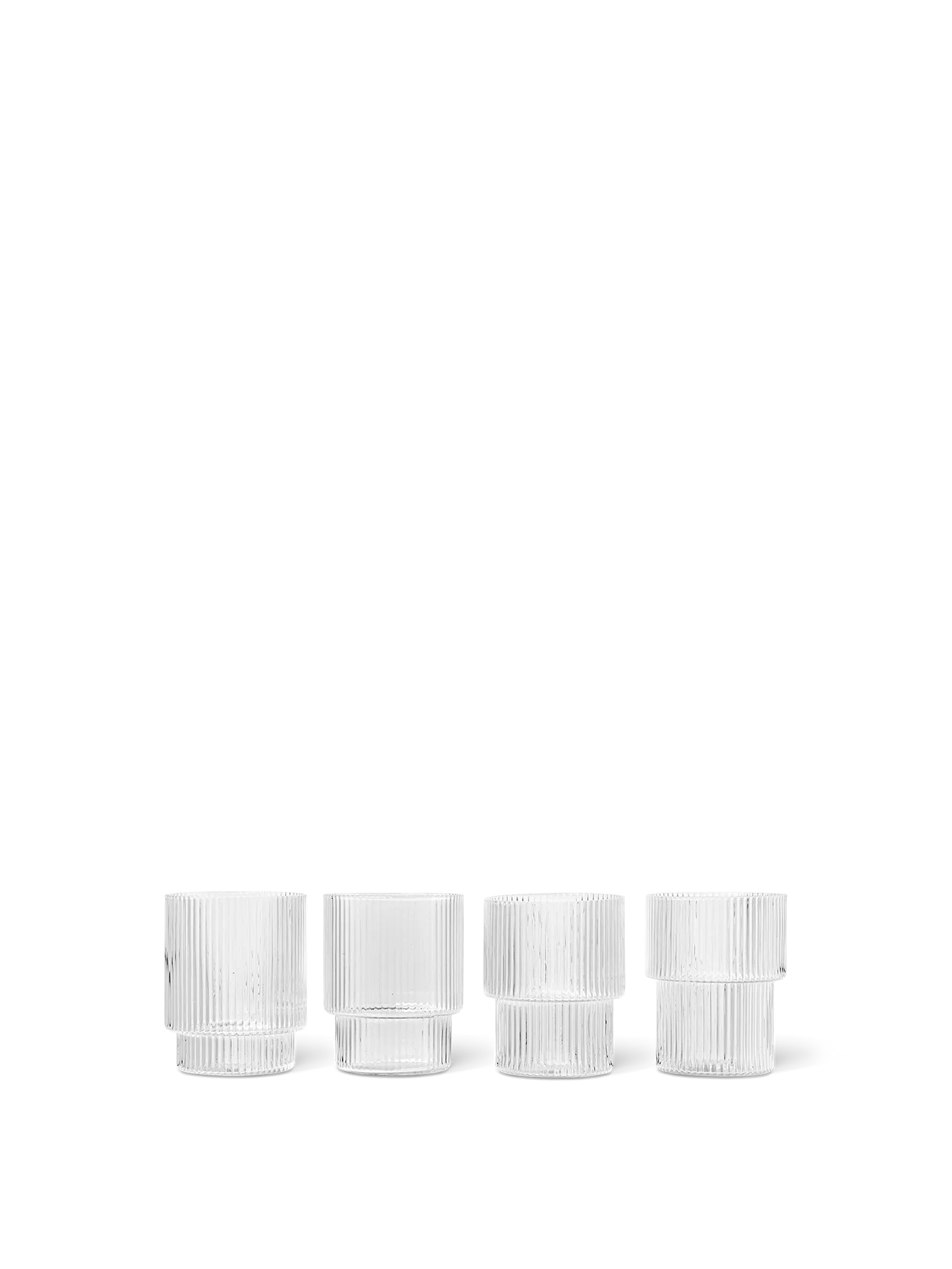 GLAS RIPPLE 4ER SET